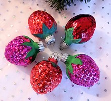 Old Sopron Christmas tree decoration strawberry 6cm 5pc/pc