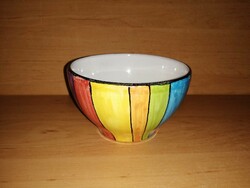 Multi-colored glazed ceramic muesli bowl - dia. 13.5 cm (31/d)