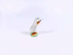 Herend, feathered white goose, bird, hand-painted porcelain figure, perfect! (H117)