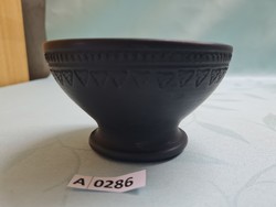 A0286 Fekete Kerámia tálka Csücs  12 cm