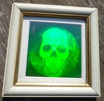 Miklós Varga - skull hologram, in a frame