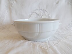 Antique beaded thick porcelain bowl with handles can be hung