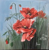 Poppies in the field 2. C. Painting, landscape