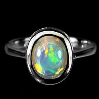 57 And real fire opal 925 silver ring