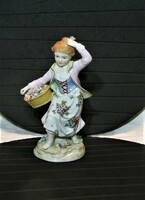 Antik Sitzendorf porcelán figura - 17 cm