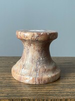 Turned brown marble plinth, statue plinth, pedestal 9.5 x 10 cm