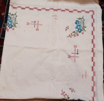 Old retro embroidered tablecloth