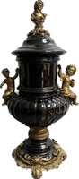 Sculptural black urn vase