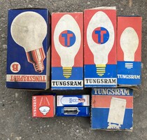 Antik Tungsram izzó lámpa gyűjtemény eredeti dobozában