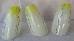 3 darab retro kézzel festett  üveg lámpabura