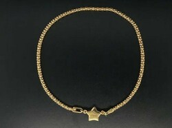 925 Silver, 14 carat yellow gold-plated bracelet with star - new