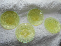 4 db színátmenetes uránzöld színű üveg tányér- az ár a 4 db-ra vonatkozik