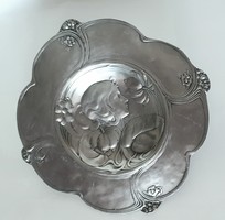 Wmf silver-plated art nouveau pewter bowl, offering