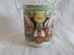 1914/15. Emperor William, v. Turkish Sultan Mehmed and József Ferenc mug