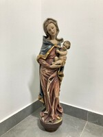 Szűz Mária Madonna fali faszobor vallási egyházi nagyméret festett