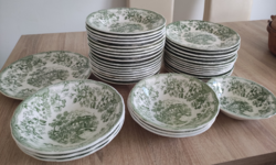 Ironstone angol porcelánfajansz tányérok, matrica díszítéssel 38 db