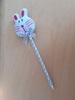 Polka dot bow bunny head pen new