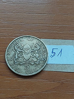 KENYA 5 CENTS 1990 DANIEL TOROITICH ARAP MOI 51.