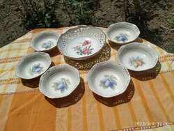 Porcelain compote set for sale! Bavaria, openwork pattern, fruit set for sale!