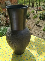 Korondi, fekete kerámia váza eladó! 32 cm váza