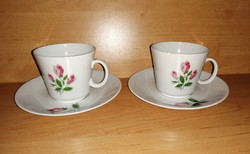 Schirnding Bavarian porcelain rose cup in pair (0-1)