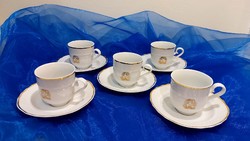 Raven House porcelain, 5-person coffee cups. Douwe egberts