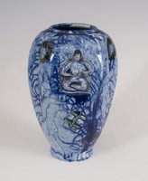 Lonkay antal art deco vase with female nude