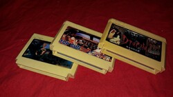 Retro 1990s yellow cassette games for period video game machines 3 in one according to the pictures
