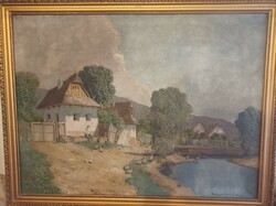 Szentmiklóssy m. Sàndor, large oil canvas painting
