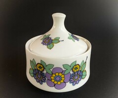 Alföldi hippie patterned sugar bowl with purple flowers