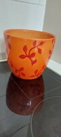 Ceramic bowl with orange glaze