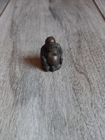Old pot-bellied small bronze Buddha statue (3x2x1.5 cm)