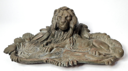 Antique lion bronze inkstand
