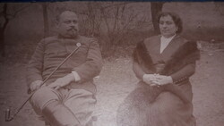 1915. On antique thick cardboard. Dunaszerdahely with the wife of First Lieutenant Gyula Gyula Scultéty