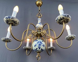 Delft majolica, majolica chandelier.