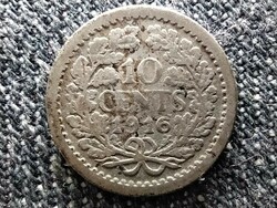 Hollandia I. Vilma (1890-1940, 1945-1948) .640 ezüst 10 Cent 1916 (id44994)