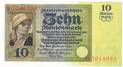 Germany 10 rentenmark / rent stamp / 1926 replica