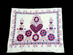 Old decorative cushion cover embroidered with Buzsák quilt pattern, cushion cover 46 x 38 cm