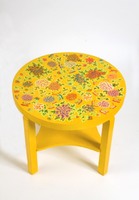 Yellow, floral art deco table