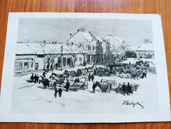 Hessky Iván, Tatatóváros, A tatai hetipiac télen, postatiszta