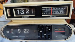 Retro flip dial radio clocks in one