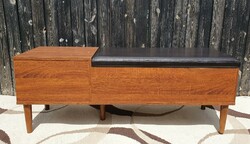 Mid-Century Retro stílusú fiókos tárolós párnázott pad ülőpad cipőtartó szekrény tároló sideboard