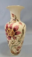 Zsolnay virágos kézzel festett 27 cm váza