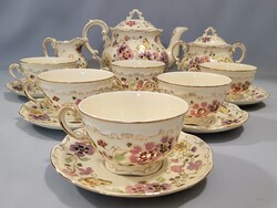 Zsolnay pillangós kézzel festett porcelán teás készlet