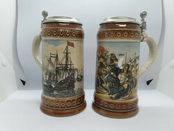 Marz&remy ceramic beer mugs with lids