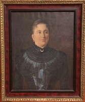 Antik nemesi nő i portré olaj-vászon festmény 86 x 72 cm