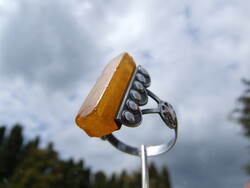 Silver ring with amber (220424)