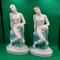 Rare collectible donner gertrúd granite female nude figurines