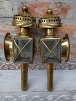 Pair of copper carriage lamps