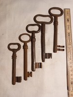 5 old iron keys